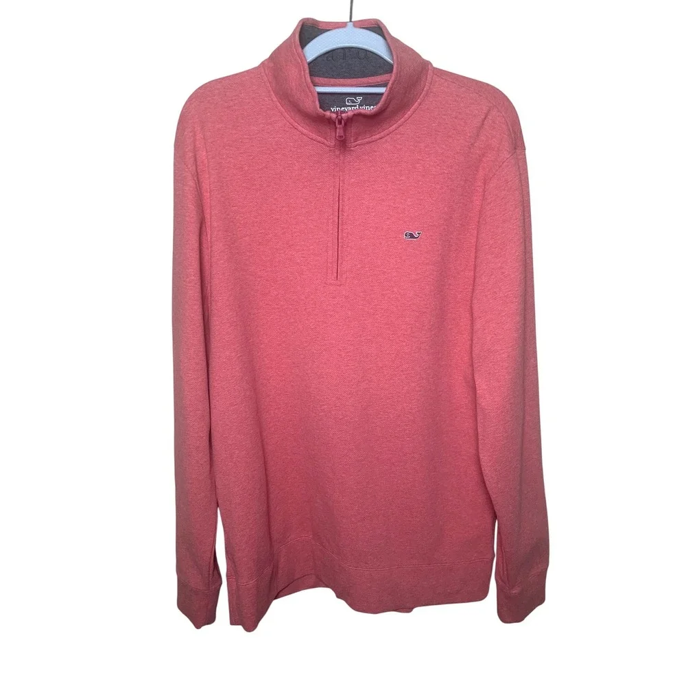 Vineyard Vines Quarter Zip Pullover Mens Medium‎ Pink Performance NWOT